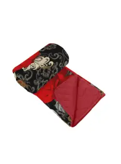 Cuvertura cocolino RETRO ROSE, cu 2 fete, trandafiri + rosu, 210x220 cm