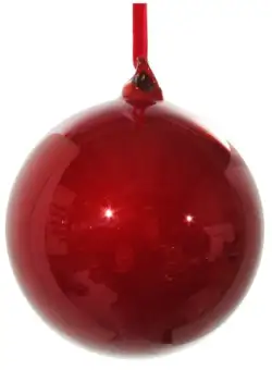 Decoratiune brad Deko Senso glob 10cm sticla rosu perla lucios