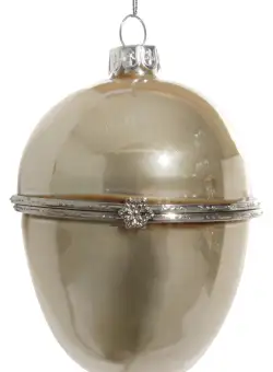 Decoratiune brad Deko Senso ou 11cm sticla auriu perlat