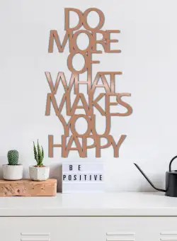 Decoratiune de perete Metal Do More Of What Makes You Happy, 70x41 cm