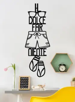 Decoratiune de perete Metal Dolce Far Niente 3, Negru, 30x85 cm