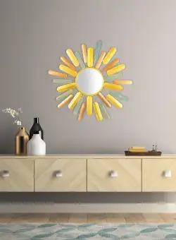 Decoratiune de perete Metal Hacakpur, Multicolor, 75x1x75 cm