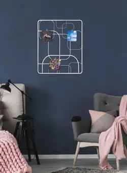 Decoratiune de perete Metal Moodboard 3, Aur, 60x1x50 cm