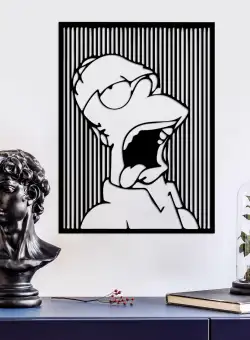 Decoratiune de perete Metal Sımpson 1, Negru, 41x56 cm