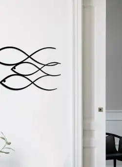 Decoratiune de perete Metal Tanelorn, Negru, 30x0.15x50 cm