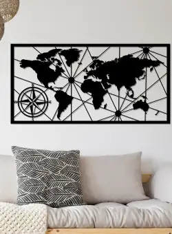 Decoratiune de perete Metal Tanelorn, Negru, 60x0.15x120 cm