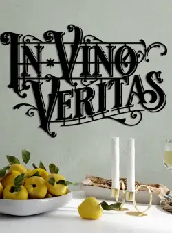 Decoratiune de perete Metal Veritas 2, Negru, 60x41 cm