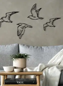 Decoratiune de perete Metal Zevahir, Negru, 24x0,12x100 cm