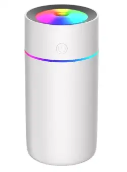 Difuzor aromaterapie, Umidificator cu led 7 culori, alb, portabil