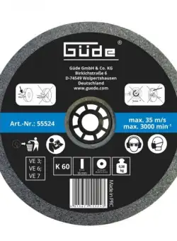 Disc abraziv pentru polizor de banc Gude 55524, O125x16x20 mm, granulatie K60