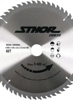 DISC CIRCULAR PENTRU LEMN 250X60X30 STHOR