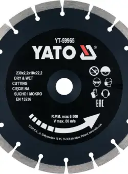 DISC DIAMANTAT SEGMENTAT, 230X22.2X2.2MM YATO