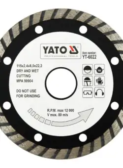 Disc diamantat YATO, turbo, 115mm