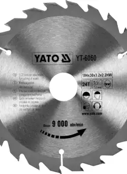 Disc fierastrau circular YATO dinti wolfram pentru lemn 165-170-184-185-190 mm