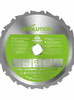 Disc pentru fierastrau circular, taiere multifunctionala Evolution FURYBLADE165MULTI-8063, O165 x 20 mm, 14 dinti