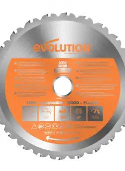 Disc pentru fierastrau circular, taiere multifunctionala Evolution RAGEBLADE210MULTI-1083, O210 x 25.4 mm, 24 dinti