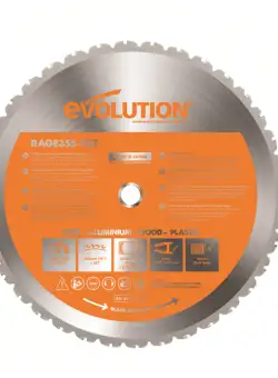 Disc pentru fierastrau circular, taiere multifunctionala Evolution RAGEBLADE355MULTI-1268, O355 x 25.4 mm, 36 dinti