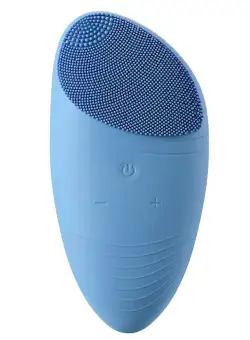 Dispozitiv Masaj, Curatare si Ingrijire Faciala Techstar® VSC101, Hipoalergenic, Curatare Ten in Profunzime, Masaj, Perie, 7 Trepte, Albastru