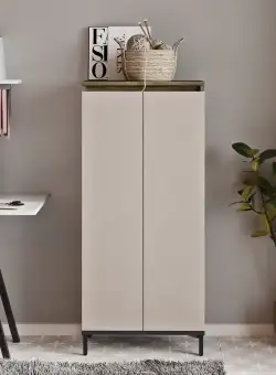 Dulap Baie Elegant cu 2 usi si 3 rafturi, Maro, 60 x 134 x 32 cm