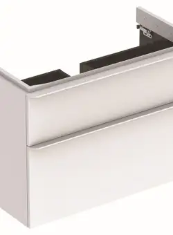 Dulap baza Geberit Smyle Square cu 2 sertare 90cm alb lucios