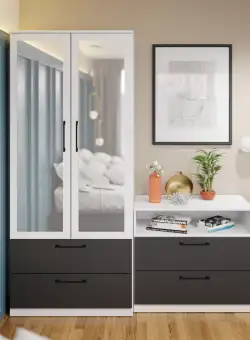 Dulap Benjamin Gri / Alb – C83/04 cu oglinda