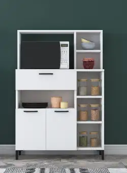 Dulap Bucatarie Tete 2 usi si sertar, Alb, 90 x 134 x 40 cm