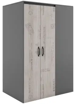 Dulap Colt Sorento Cu Iluminare Led, Stanga, Stejar Grafit Si Santana, 130 Cm