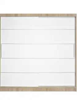 Dulap CORFU 03, usi glisante, corp sonoma + usi alb, 200x60x200 cm