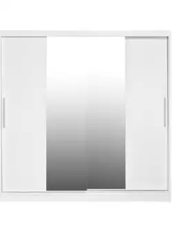 Dulap CORFU 04, usi glisante si oglinda, alb, 200x60x200 cm
