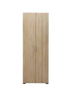 Dulap CORINNE, 2 usi, 4 rafturi, sonoma deschis, cant sonoma inchis, 80x50x188 cm