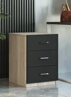 Dulap cu sertare Vario C stejar/negru L44,5 cm - H61,8 cm