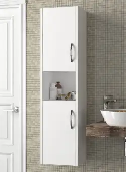 Dulap de baie Ela, Alb, 35x140x29,5 cm