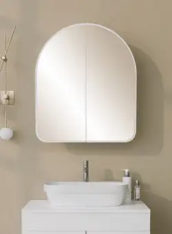 Dulap de baie Hope MDF alb L50 cm - H45 cm + Oglinda L70 cm - H60 cm