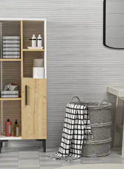 Dulap de Baie Jorge cu 5 Rafturi si Usa , 50 x 139 x 30 cm