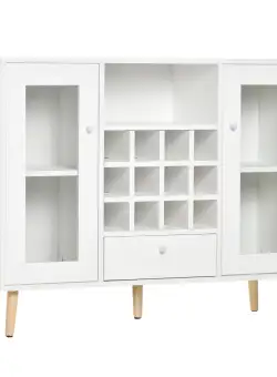 Dulap de bucatarie cu suport de sticle HOMCOM, PAL, alb, 100x33x80cm | Aosom RO