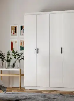 Dulap de Haine Lux El Nino cu 5 Usi si Rafturi, 175 x 184 x 50 cm