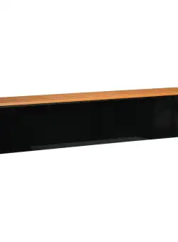 Dulap de perete HOMCOM pentru televizor cu design lucios si dulapuri inchise, PAL, 160x35x30 cm, maro si negru | Aosom RO