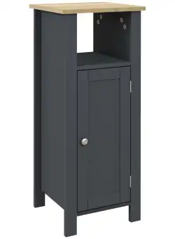 Dulap de Podea pentru Baie, Dulap de Baie Ingust cu Raft Deschis, Usi Duble si Raft Reglabil, 32 x 30 x 80 cm, Gri kleankin | Aosom RO