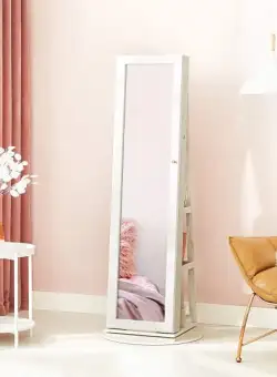 Dulap depozitare bijuterii cu oglinda 10, 38 x 38 x 161 cm