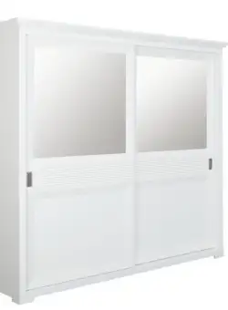 Dulap Dormitor cu 2 usi culisante Verona Bianco, Alb, 219 Cm
