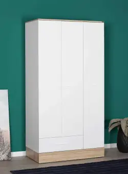 Dulap Haine Adore Base, 3 usi, 1 sertar, Alb, 103 x 198 x 52 cm