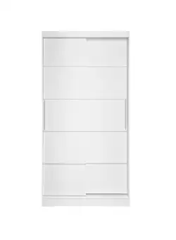 Dulap KOSS 03, cu usi glisante, alb, 100x60x200 cm
