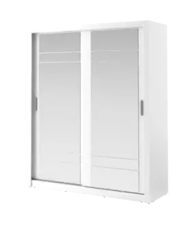 Dulap Martin Cu 2 Usi Cu Oglinzi, Alb, 203 Cm