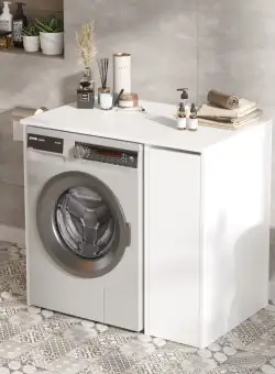 Dulap MDF de baie SA1-W alb L93,5 cm - H88,3 cm