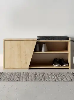 Dulap MDF de incaltaminte Fiona stejar L104 cm - H37 cm