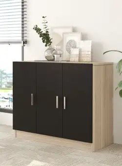 Dulap MDF Vario E stejar/negru L89,1 cm - H73,8 cm