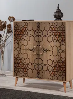 DULAP MULTIFUNCTIONAL MULTİLÜX-120 Multi Purpose Cabinet 9, Stejar Sonoma, 111x36x95 cm