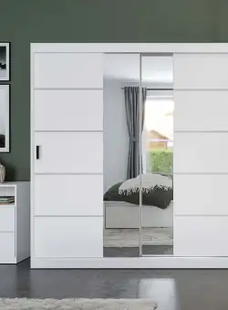 Dulap Nordis 184 usi alb/oglinda