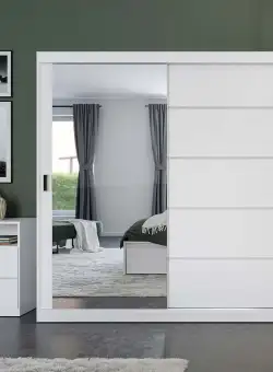 Dulap Nordis 184 usi oglinda/alb