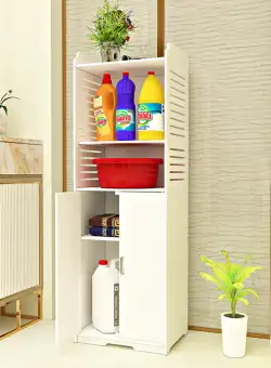 Dulap pentru baie din PVC, cu 2 usi si 4 spatii depozitare, 120cm